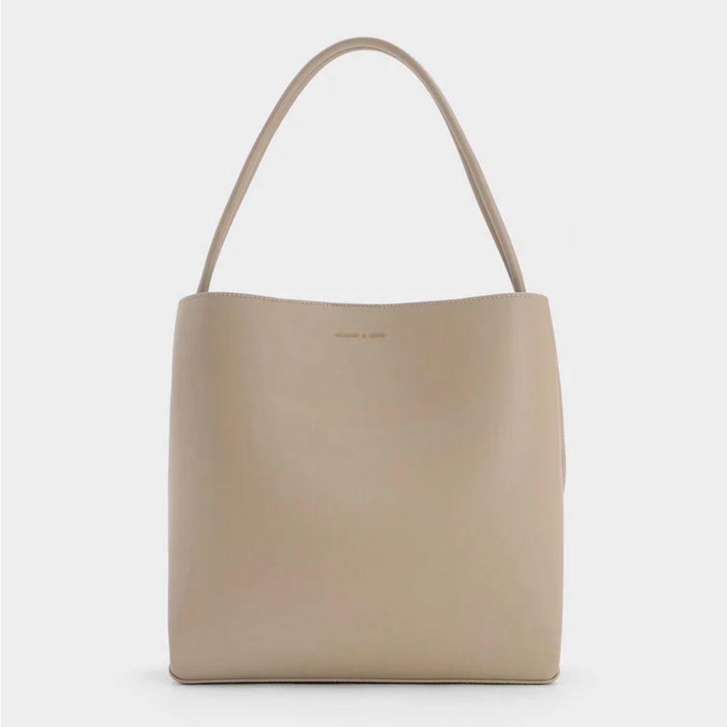 Charles & Keith Nwt Leia Tote Bag - Taupe